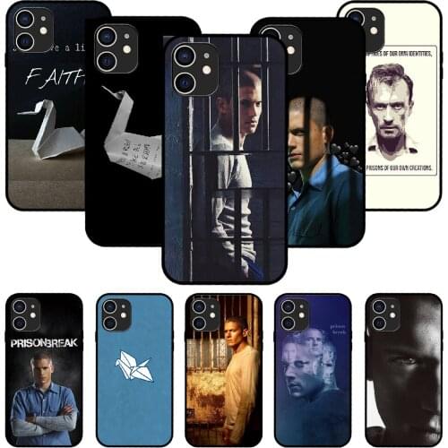 For iPhone 11 12 8 Plus Mini Pro X XR XS Max 4 5 7 6 6S 8 SE Phone Case Black Cover Coque Soft Prime Silicone Prison Break