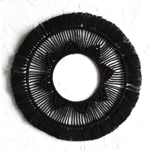 Living Room Nordica Wall Mirrors Hanging Without Mirror Tapestry Decoration Chic Bohe Handmade Round Tapestries Macrame Wall