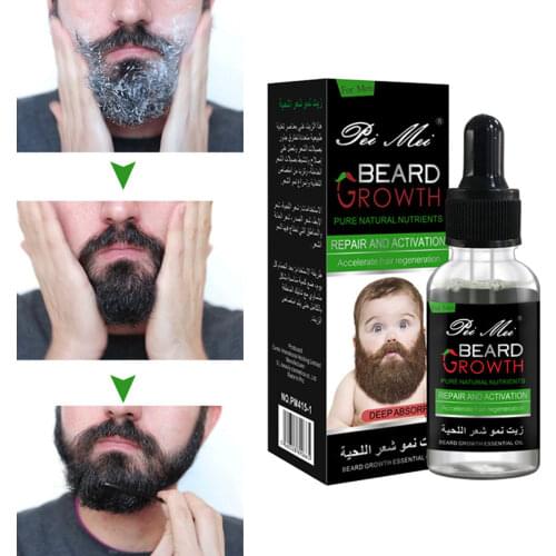 30ml Natural Organic Men Beard Growth Oil Beard Wax Balm Hair Loss Products Leave-In Conditioner For Groomed Beard Growth