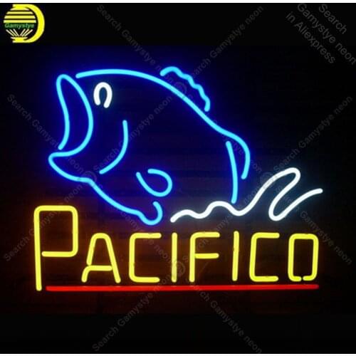 Neon Light Sign PACIFICO fish glass Tube Neon Bulb Sign Decor Room Coffee Neon board lamp anuncio luminoso Atarii Dropshipping