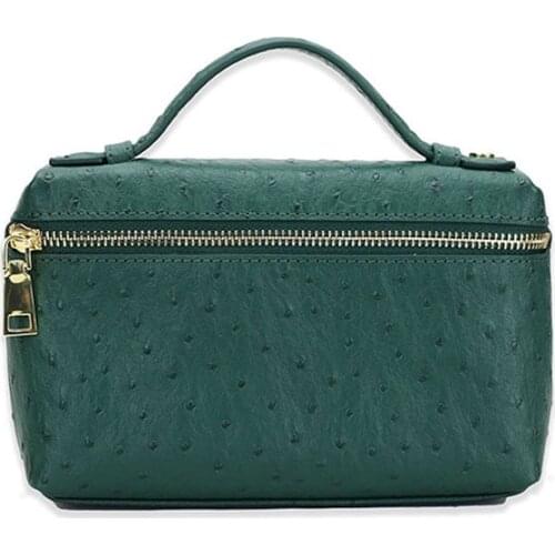 New Fashion designer handbag embossed ostrich leather portable bag small clutch bag lady hand bag purse