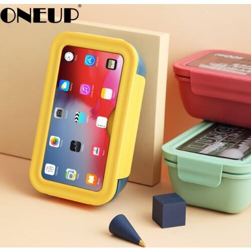 ONEUP Japanese-style Plastic Split Lunch Box Sealed Bento Box 2020 Student Fresh-keeping Box With Tableware Kitchen Accessories