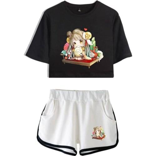 LoveLive! Kotori Minami μs school idol Print Summer Women/Girl Sets Sexy Short Tops+shorts Elastic Waist Suits Two Piece Sets