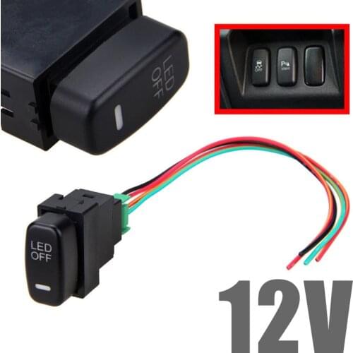 Switches Relays 1pc 12V Universal Car LED Fog Light Push Rocker Switch On/Off Switch with Cable For Mitsubishi Pajero Lancer