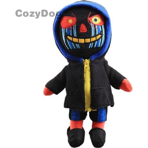 28 CM Undertale Error Sans Plush Toys Doll Hot Game Black Zombie Wearing Jacket Soft Stuffed Toy Baby Kids Birthday Party Gift