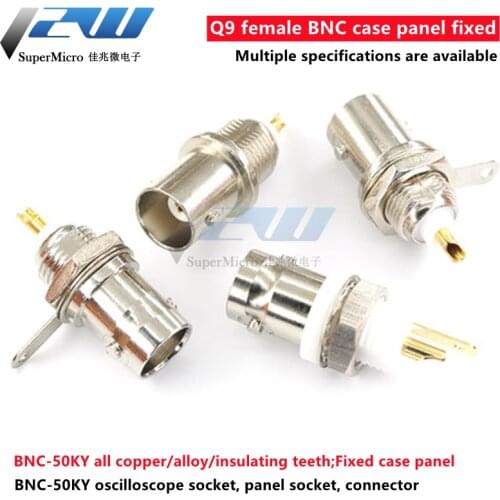 All copper insulation BNC-50KY welding plate female socket BNC-KY BNC panel socket Q9-50KY oscilloscope socket 1 pcs