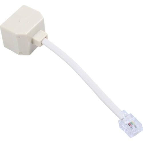 Telephone RJ11 Male Line to Double RJ11 Female Jack Filter Splitter Adapter