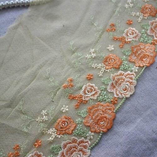 2Y/Lot Diy Craft Mesh Embroidery Lace Trim , Embroidered Tulle Lace Trim Sewing Fabric Clothing Accessories