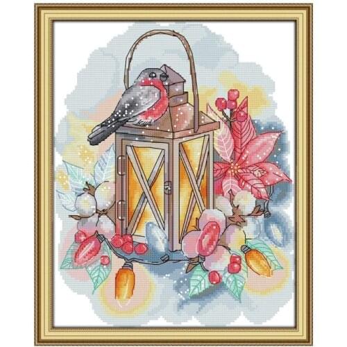 Bird and Lamb Cross Stitch Patterns DIY Needlework Cross Stitch Sets for Embroidery Thread Kit DMC 14CT 11CT Count Print Canvas
