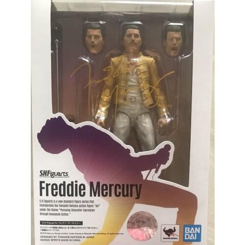 SHF Bandai Queen Freddie Mercury England Rock band PVC Action Figure Juguetes Figuras Anime Model Doll Kids Toys Gift
