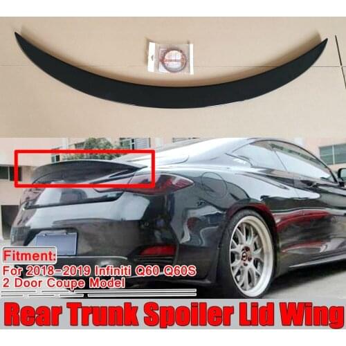 Sundial Style Real ABS Car Rear Trunk Boot Lip BLACK Spoiler Wing For Infiniti Q60 Spoiler 2018-2020 Wing Bright black Spoiler