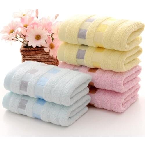 T020A Wholesale price Hot Sale yellow blue pink 34cm*74cm Hotel home Face Towel or Hand Towel
