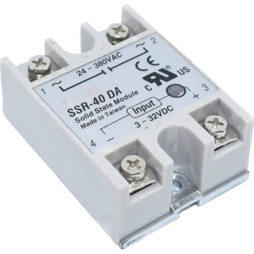 10PCS SSR-40 DA Solid State Relay, DC to AC Solid State Relay Module for SSR-40DA Temperature Controller 24V-380V 40A 250V