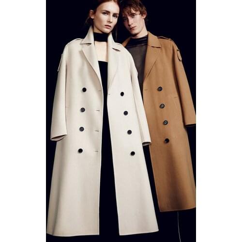 High End Camel Double-sided Cashmere Coat Womens Middle and Long 2021 New 100% Pure Wool Coat Age Reduction