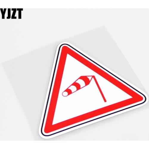 YJZT 11CM*9.5CM Creative Warning Mark Danger! Cross Wind Car Sticker Decal PVC 13-0861