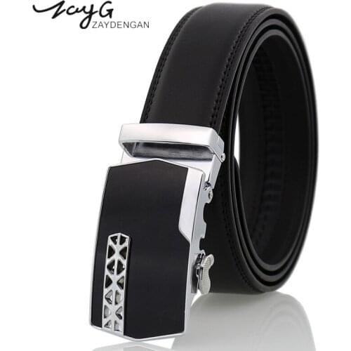 ZAYG Men Luxury Automatic Alloy Buckle Belts High Grade Casual Cow Leather Belt Business Vintage Buckle Design High Quality Belt