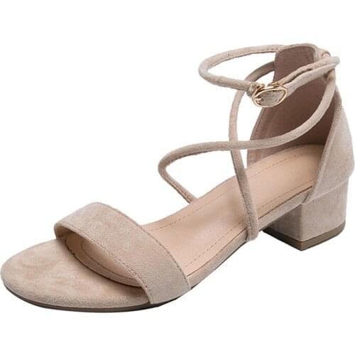 High-heeled Sandals Female 2019 New Ins Tide Super Fire Summer Korean Version Of The Wild In The Thick The Net