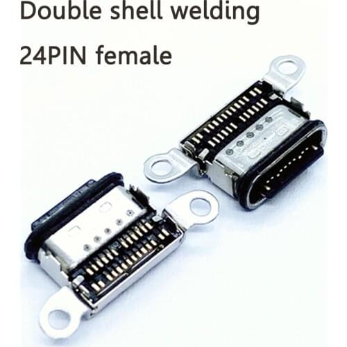 1-3pc USB 3.1 Double shell welding Waterproof level IPX8 TYPE-C 24 Pin Connector Female Jack Tail Plug Socket Electric Terminals