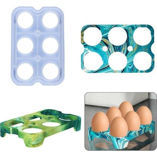 1PC Egg Storage Holder Egg Stand Rack Tray Silicone Mold Egg Holder Mouldss Epoxy Resin Casting Mould Kitchen Tool Accessories