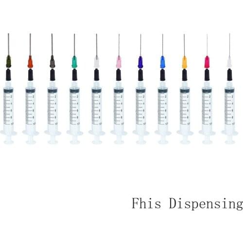 10ml/10cc Syringes with Plastic 1.5 Inch Fill Dispensing Needle Pack of 11