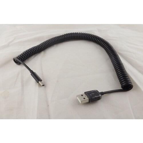 10pcs USB 3.1 C Type Male To 2.0 A Male Spiral Coiled Data Sync Adapter Cable Black 3M