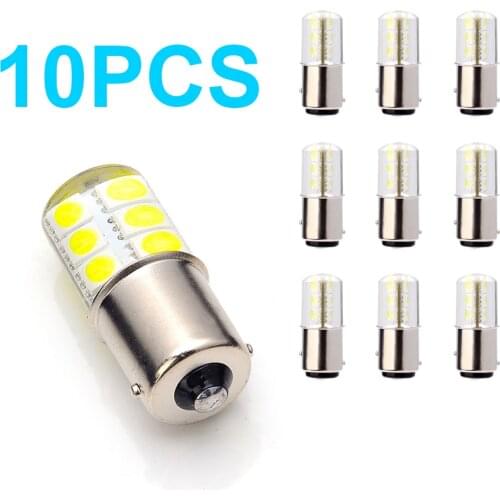 10x Ba15s P21W LED 1156 200LM Silica Gel 12SMD Led Brake Parking Tail Backup Turn Signal Light Auto Car Motorcycle Bulb White