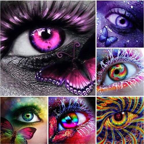 5D Diamond Painting Eyes Butterfly Diamond Embroidery Animal Cross Stitch Full Square Round Rhinestones Pictures Handmade Gift