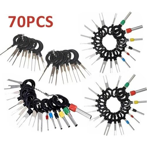 70pcs Pin Ejector Wire Kit Extractor Auto Terminal Removal Connector Set Pin Extractor Puller Terminal Repair Tools