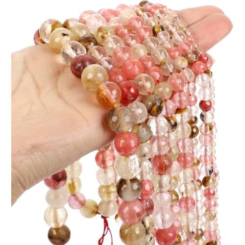 15"Strand Natural Stone Beads Faceted Mixed Watermelon Tourmaline Stone Beads Loose Spacer Beads For Jewelry Making 4-12mm