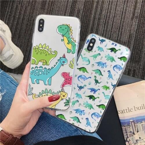 Cute Dinosaur Phone Case For Huawei P40 P30 P20 Lite Mate 30 Pro 20 P smart Nova 5t For Honor 20 10 8X 9X 7A 8a V20 Soft Cover