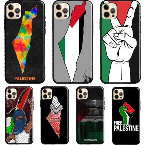 Free Palestine Map Arabic Funda Case For iPhone X XR XS MAX 12 Mini 11 Pro Max 5S 6S 8 7 Plus SE 2020 Cover Shell