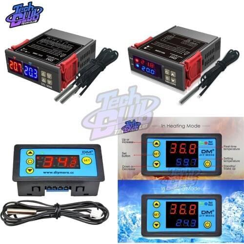 110-220V DC 12V 24VLED Digital Temperature Controller Thermostat Thermoregulator Incubator Heating Cooling Control Switch Meter