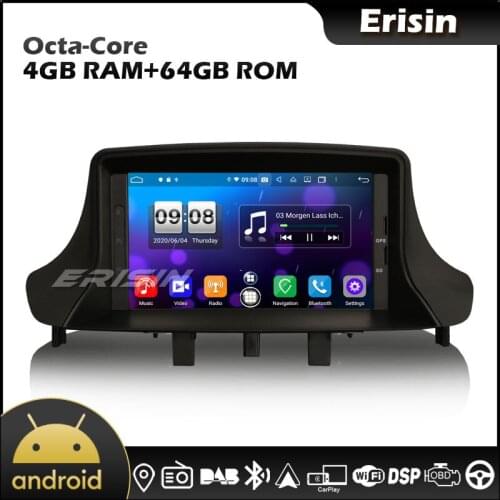 Erisin EU Warehouse 8773 Octa Core 7" Android 10.0 CarPlay & Auto Radio DAB 4G GPS Car Stereo for Renault Fluence Megane Ⅲ