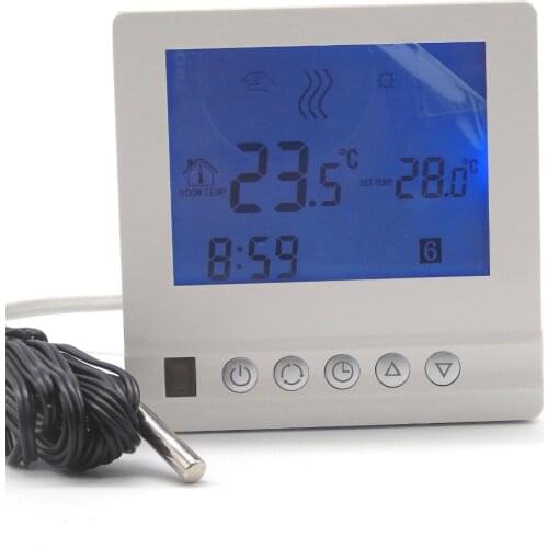 EU weekly programmable electric floor heating thermostat 220V 16A