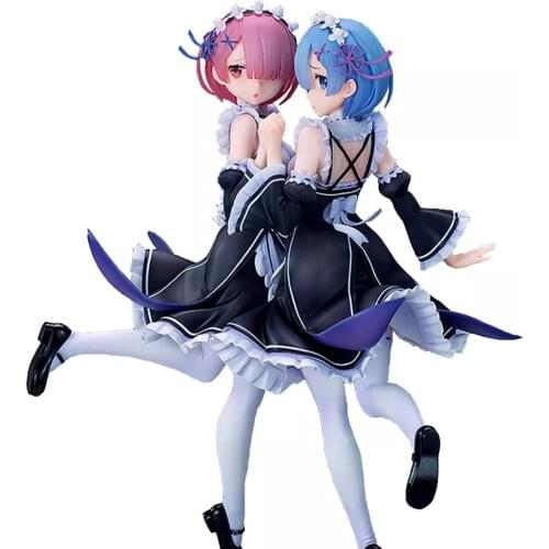 Japanese Anime Re: Life a Different World from Zero Rem Ram Twins Ver PVC Action Figure Toys Adult Collection Model Doll Gift