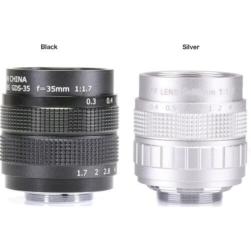 Fujian CCTV 35mm f1.7 Lens C Mount for Canon for EOS M / M2 / M3 etc.silver