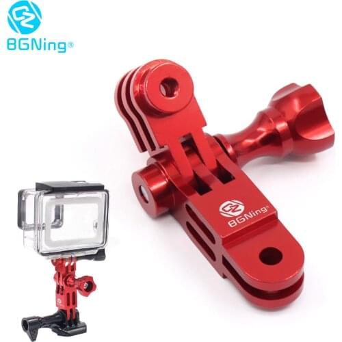 BGNing CNC Three-Way Pivot Arm Mount Adapter Bracket Detachable for Gopro Hero Session 8 7 6 5 MAX Yi for SJ GitUp Sport Camera