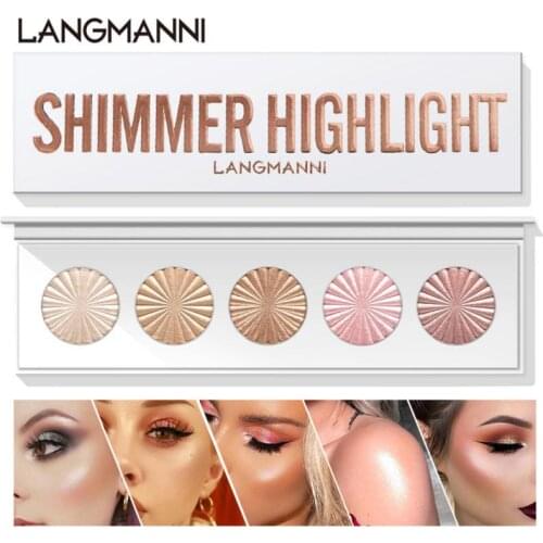 Langmanni 3D High-gloss 5 Colors Natural Bright Trimming Repair Disc Smooth Long-wearing Face Makeup For Full body TSLM1