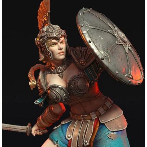 1/24 75mm 1/18 100mm Resin Model Kits Greece Woman Warrior Female Soldier Figure Unpainted No color RW-038