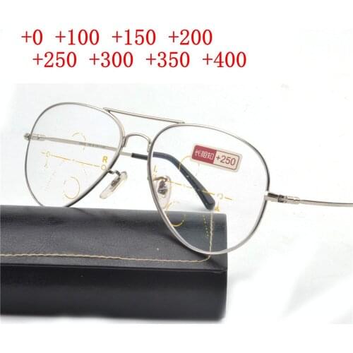 Anti blue Multi focal Progressive Reading Glasses Women Men Blue light blocking Presbyopia Glasses male pilot Round Eyewear NX