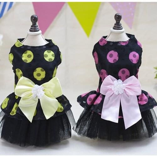 Pet Clothes dog clothes spring and summer new cute big dot skirt