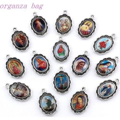 Oval Jesus Christ icon cross Alloy charm Pendants 100Pcs/lot Fashion religion Jewelry DIY Fit Pendants Necklace 12x 19mm A-567