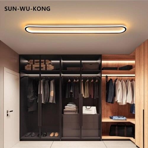120CM Simple Led Ceiling Light For Living Room Dining Room Bedroom Corridor Black Gold Indoor Lighting Ceiling Lamp 110V 220V