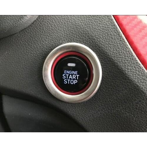 For Hynudai Solaris 2 2017 Car Accessories Car engine start stop button frame panel Cover Trim Car Styling