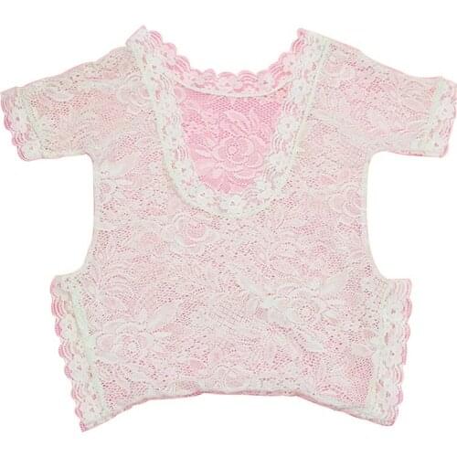 Newborn Photography Props Baby Girl Lace Romper Infant Photo Shoot Clothes White Black V Cut Open Back Romper