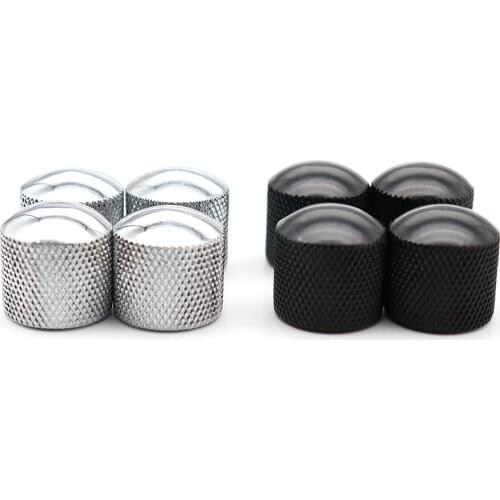 4pcs Metal Dome Tone Guitar Volume Tone Knobs Potentiometer Control Knobs For Electric Guitar Bass 6mm