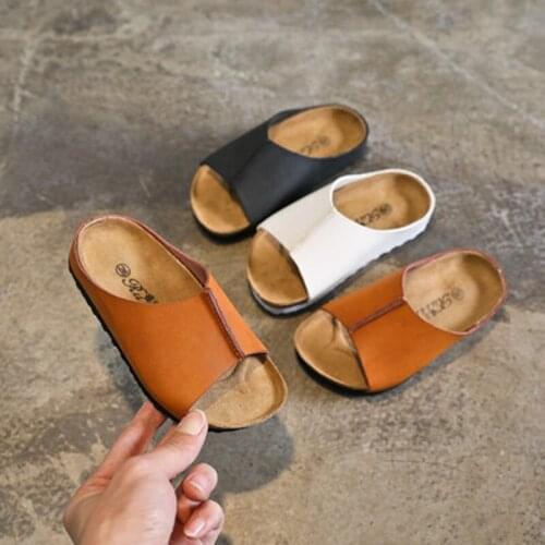 2020 Summer Style Boys&Girls Shoes Slip On Flat Sandals Girls Cork Sandals Boys Shoes Infant Jandal Children Shoes Skidproof