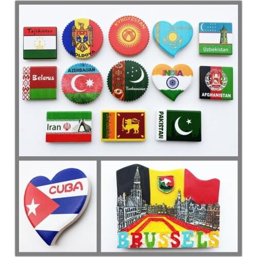National flags landmarks Fridge Magnets Tourist Souvenirs Crafts gifts Refrigerator Magnets