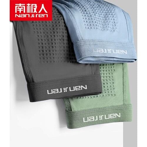 NANJIREN Solid Ice Mesh Underwear Panties for Men Underwear High Quality Boxers Men Ventilate Boxers 4Pcs\lot Graphene Boxer