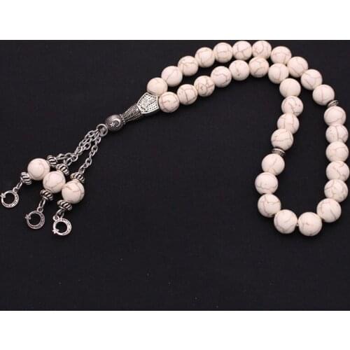 Turkish Prayer 33 white beads tasbih bracelets muslim Ottoman Tasbih Rosary